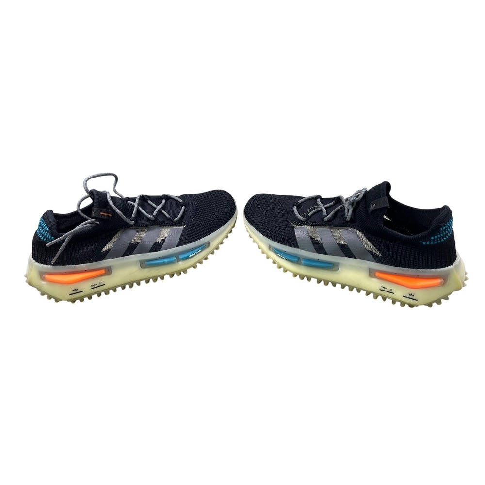 Adidas NMD_S1 Mens 10.5‎ Black Knit Sneakers Orange Blue Running Shoes